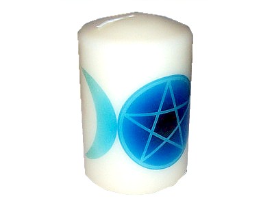 10cm Pentacle & Triple Moon Decorative Candle